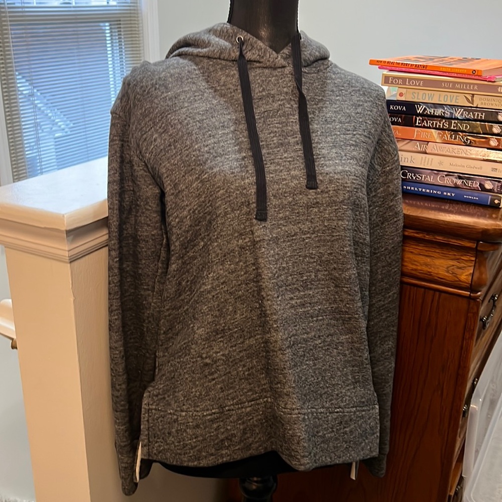 J CREW charcoal grey classic stylish hooded sweatshirt